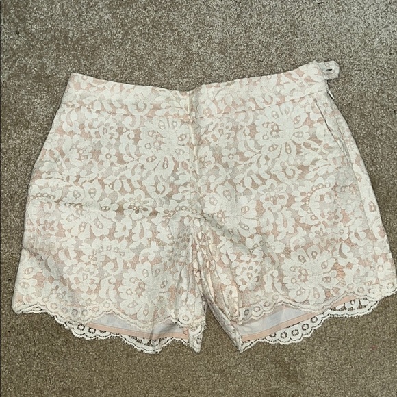 Lace Overlay Shorts in Cream and Pink - Picture 1 of 7